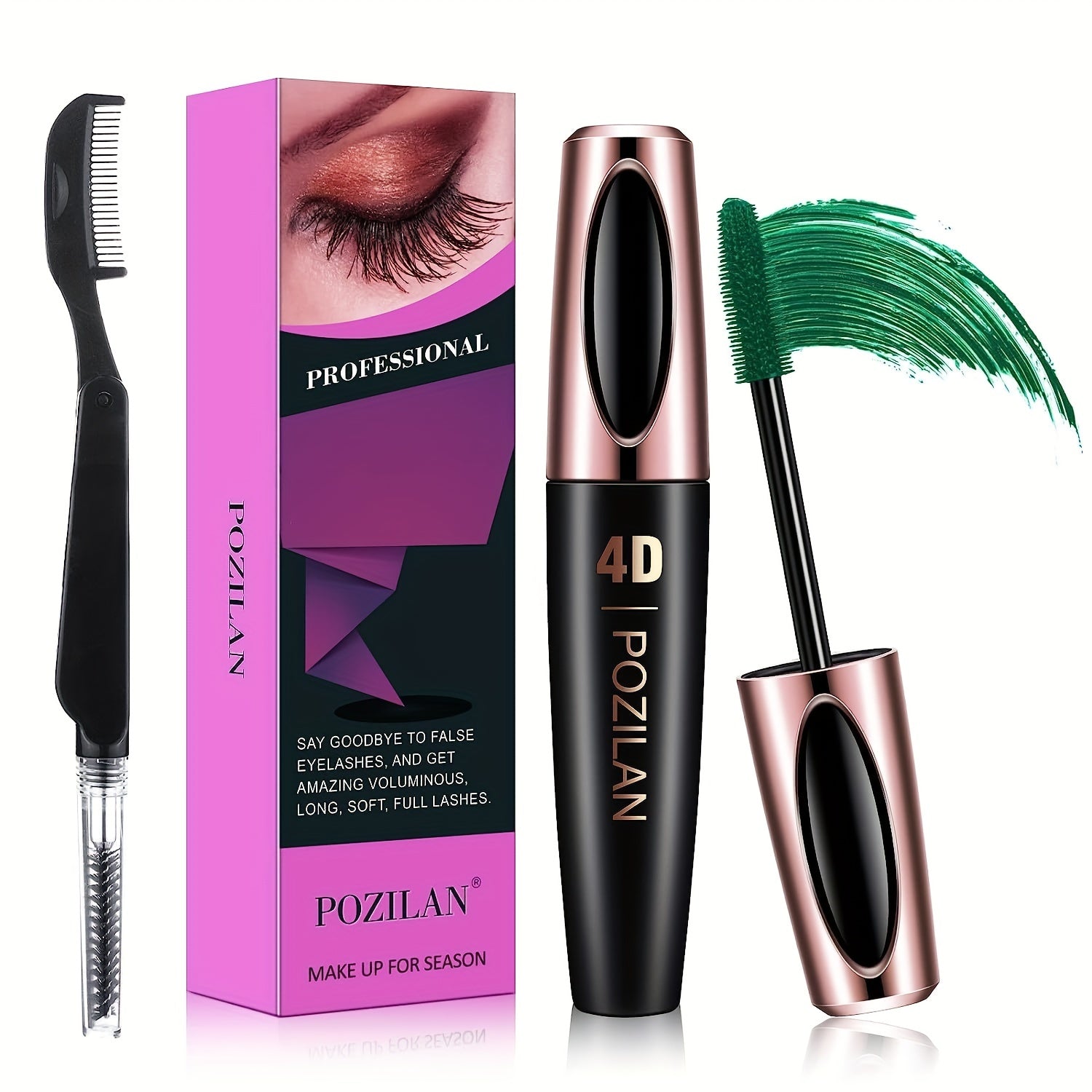 6 Colors Waterproof Mascara With Comb Set Lengthening Thickening