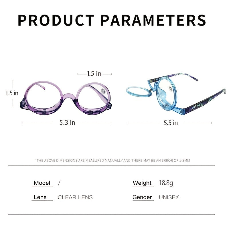 2-In-1 Makeup Glasses Magnifying Flip Down Readers