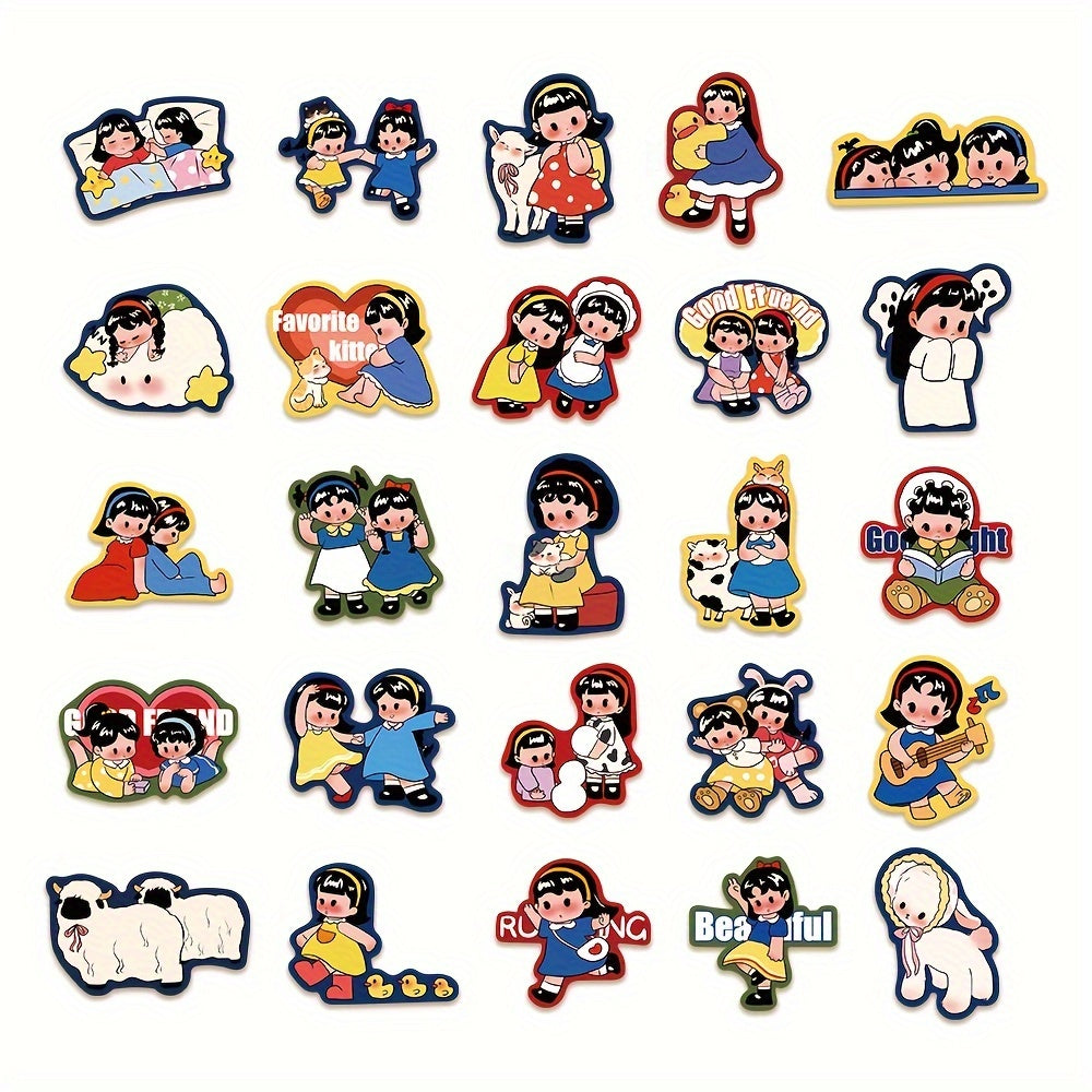 50 Cartoon Waterproof Stickers for Luggage Skateboard Cup Phone Ta