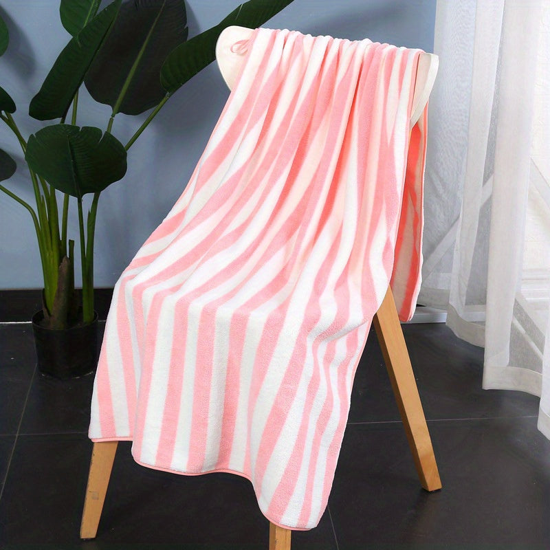 Soft Coral Fleece Bath Towel, Quick Drying Absorbent Towel