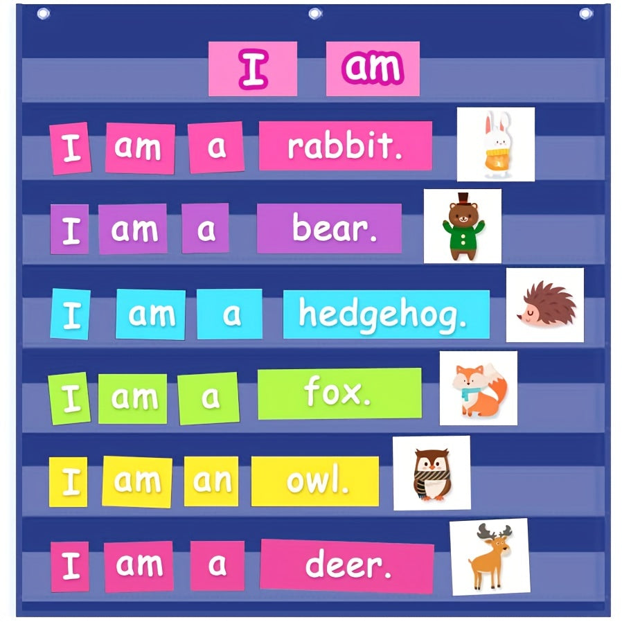 1pc Standard Pocket Chart For Classroom Sight Words Pocket Chart