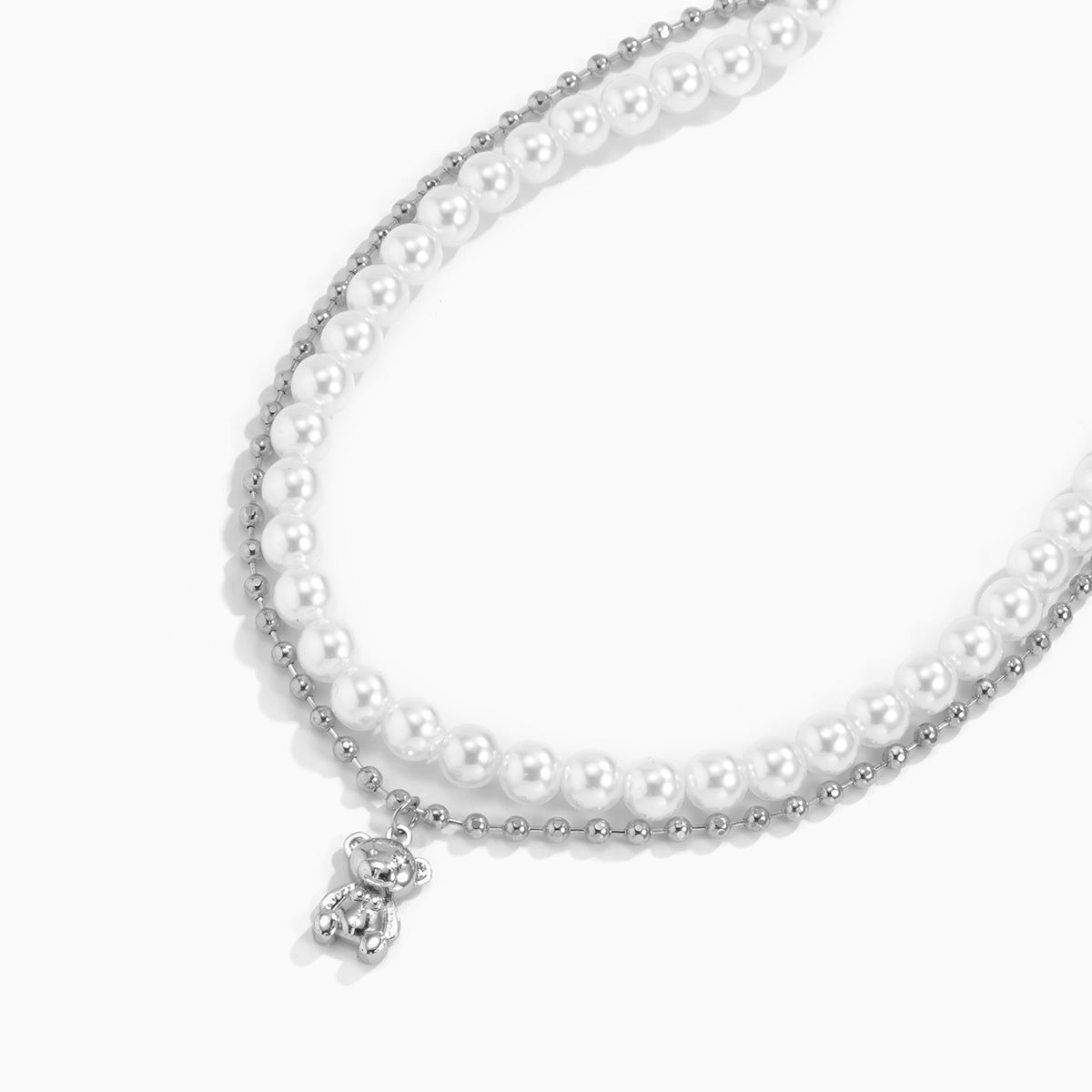 Men's Pearl Bear Pendant Necklace