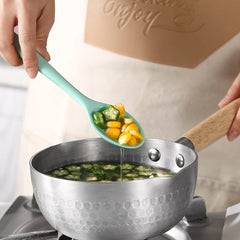 1pc Small Slotted Serving Spoon Silicone Olive Spoon Colander