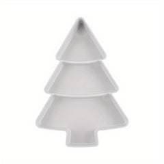 Christmas Tree Cake Tray Dessert Biscuit Snack Plate 3 Girds