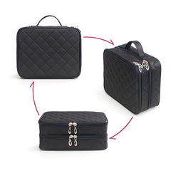 Waterproof Makeup Bag for Women Double Layer Large Capacity Cosmetic Case