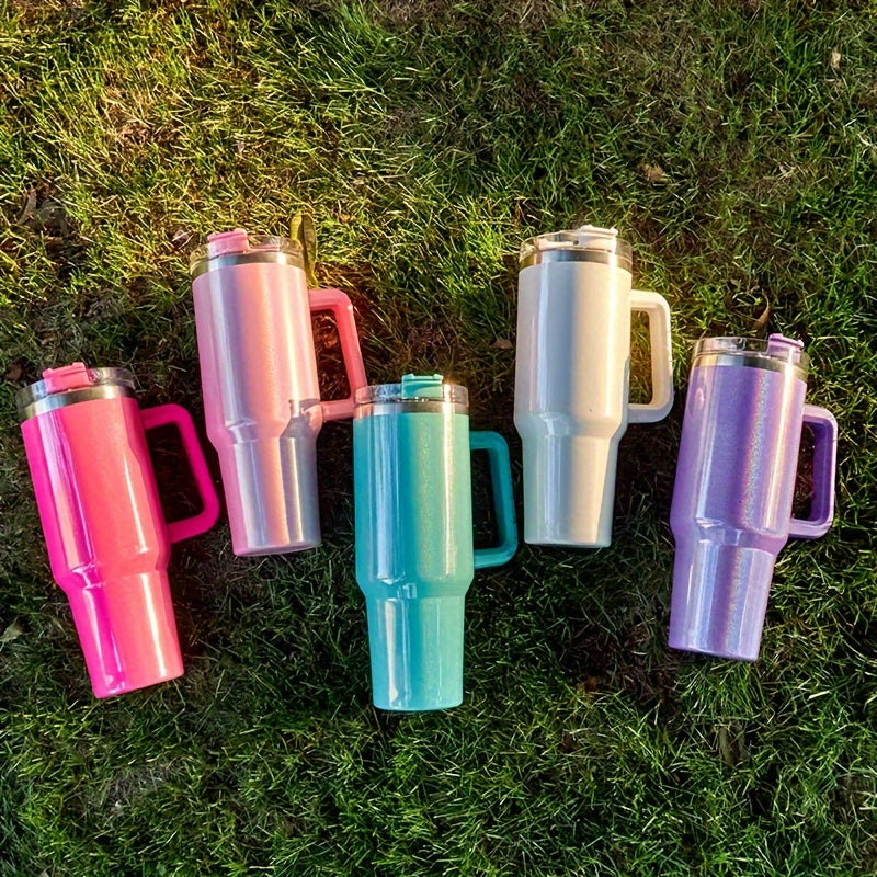 1200ml Insulated Water Bottle Leakproof Stainless Steel Travel Cup Straw Lid