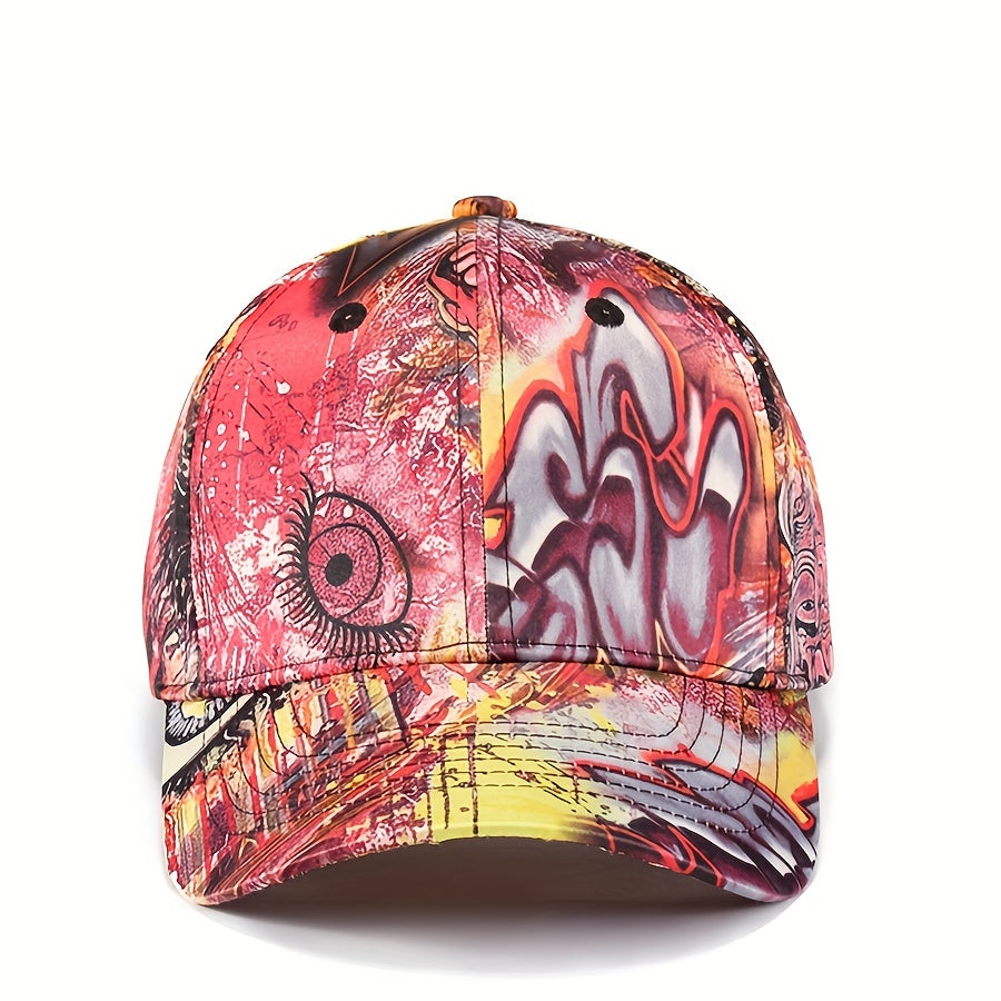 Graffiti Printed Baseball Cap Hip Hop Sun Hat Unisex Adjustable Sports Dad Hat