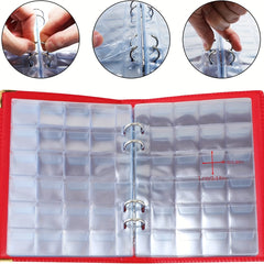 480 Grids Leather Binder Coin Collection Book Large Capacity Coin Storage