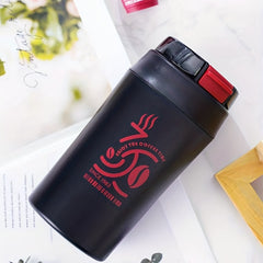 Ceramic Lined Coffee Mug with Soft Straw, Double Drink Cup 400
