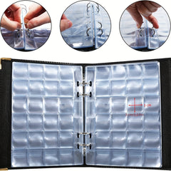 480 Grids Leather Binder Coin Collection Book Large Capacity Coin Storage