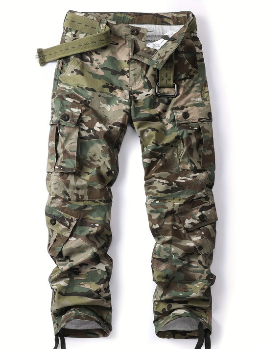 Men's Camo Cargo Pants Loose Fit Outdoor Work Hiking Fishing Angling