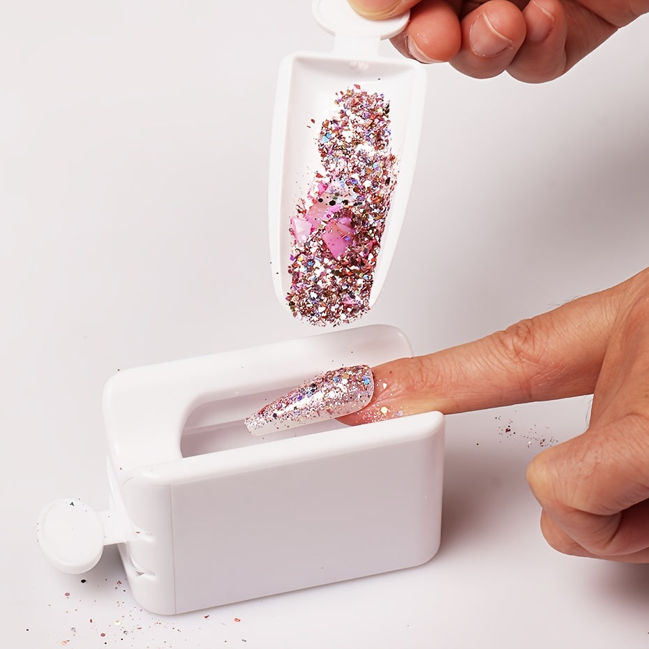 Nail Glitter Powder Recycling Box Double Layer Storage Case