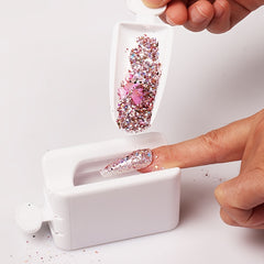 Nail Glitter Powder Recycling Box Double Layer Storage Case