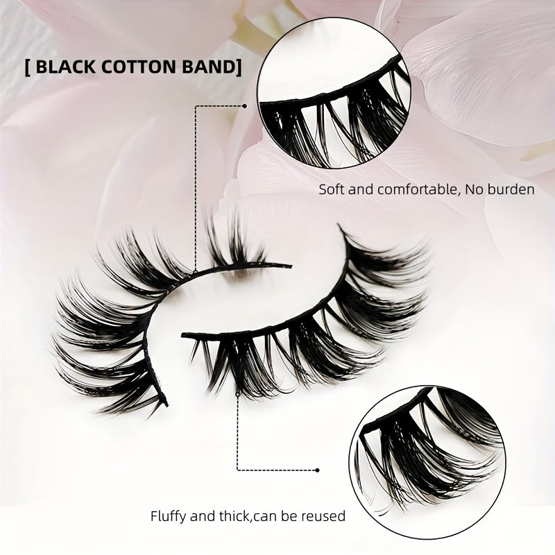 3D Faux Mink Lashes Soft Wispy Fluffy False Eyelashes Curly 3 Pairs