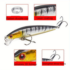 5pcs Minnow Lure Hard Bait Rattling Beads Floating Plastic Bait for Fishing