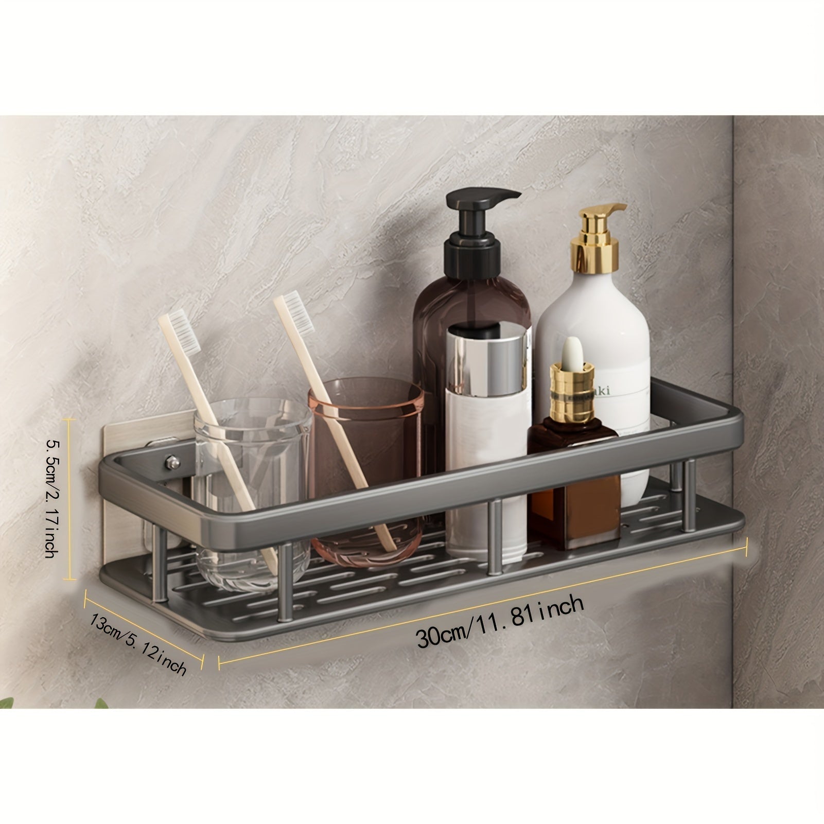 2pcs Stainless Steel Kitchen Shower Storage Rack