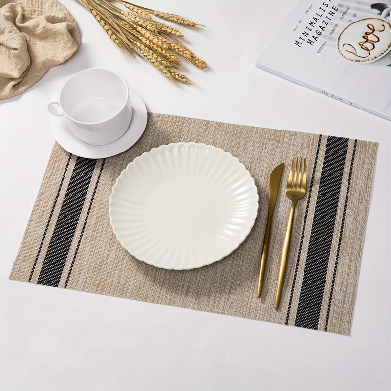 4pcs PVC Placemat Heat Insulation Mat Coaster Bowl Mat Plate Mat Dining