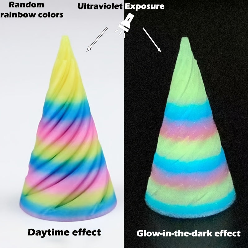 3D Printed Glow Rainbow Spiral Cone UV Absorbing Desk Decor