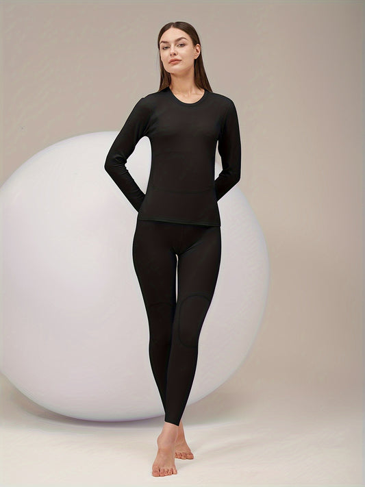 Women's Thermal Underwear Set - Winter Running Top & Leggings