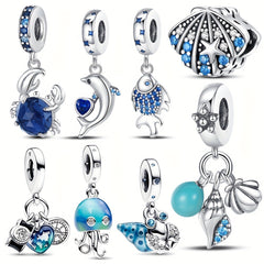 Summer Beach Ocean Pendant Marine Life Charm Bead Crab Shell