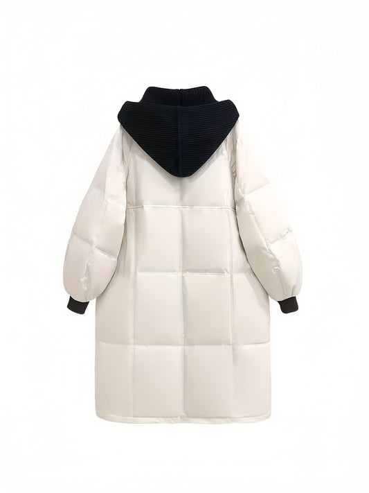 Over The Knee Long Puffer Coat Thickened Warm Winter Hooded Jacket