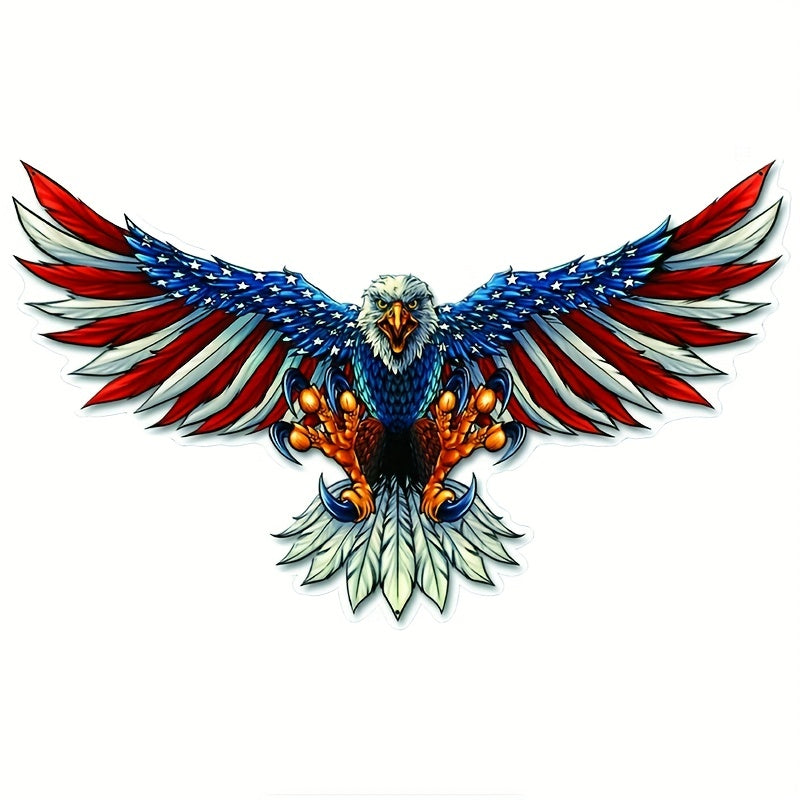 American Flag Bald Eagle Car Sticker