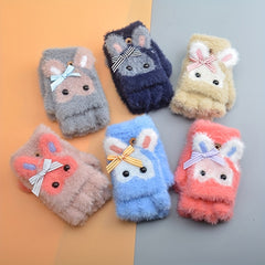 Kids Waterproof Half-finger Warm Gloves 6-15 Years