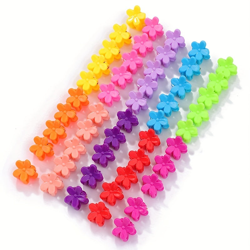 50pcs Mini Flowers Hair Clip Set for Baby Girls