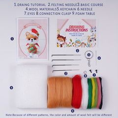 Christmas Needle Felting Kit DIY Material Pack