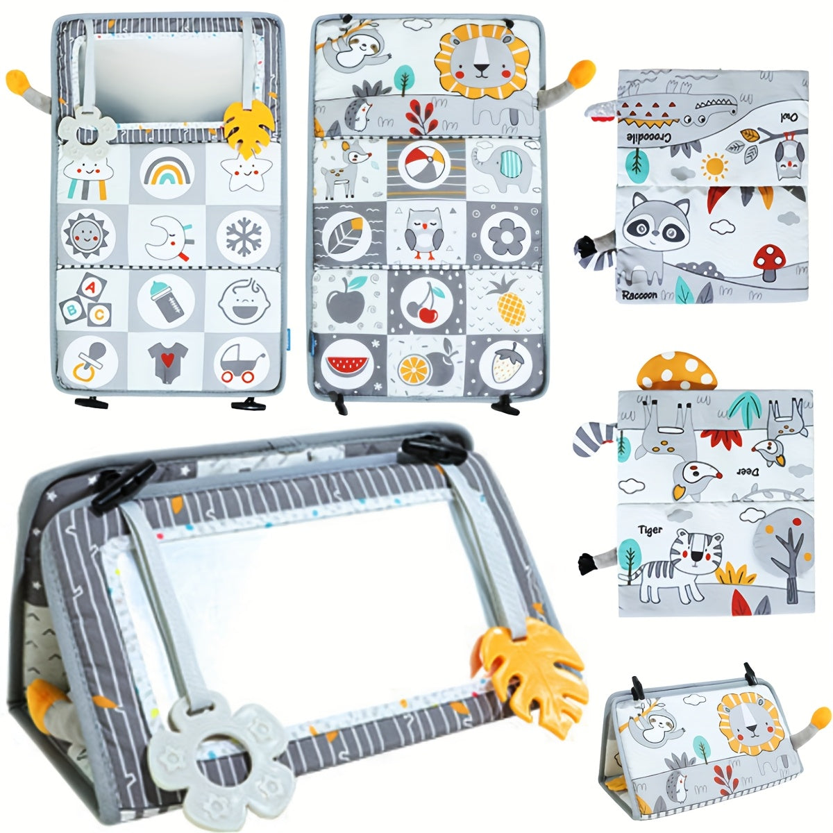 Time Mirror Cloth Book Visual Stimulation Toy Vision Training Foldable