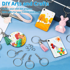 30pcs Split Keyrings With Chains Silvery Key Chains Rings Open Jump Ring 1 Inch