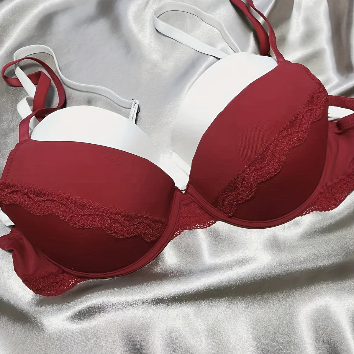 Lace Push Up Bras Set Comfy & Breathable Anti Sagging Underwear