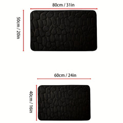 Absorbent Floor Mat Sponge Stone Texture Coffee Non slip Bathroom Floor Mat