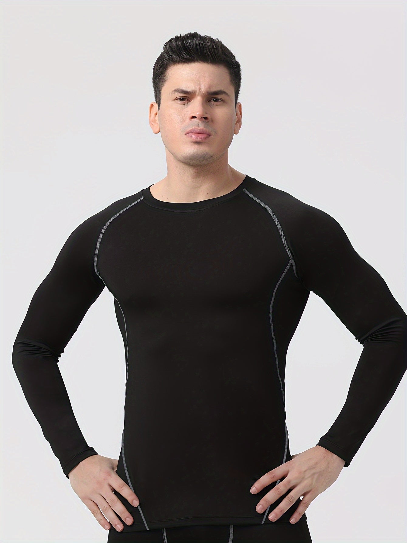 Men's Thermal Warm Underwear Compression T-Shirt for Winter Fitness