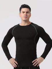 Men's Thermal Warm Underwear Compression T-Shirt for Winter Fitness