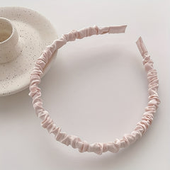Satin Pleated Fabric Hair Hoop Solid Headband Hair Accessories