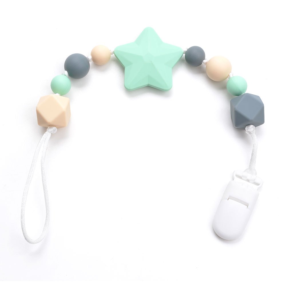 Pentagram Pacifier Chain BPA Silicone Bead Necklace