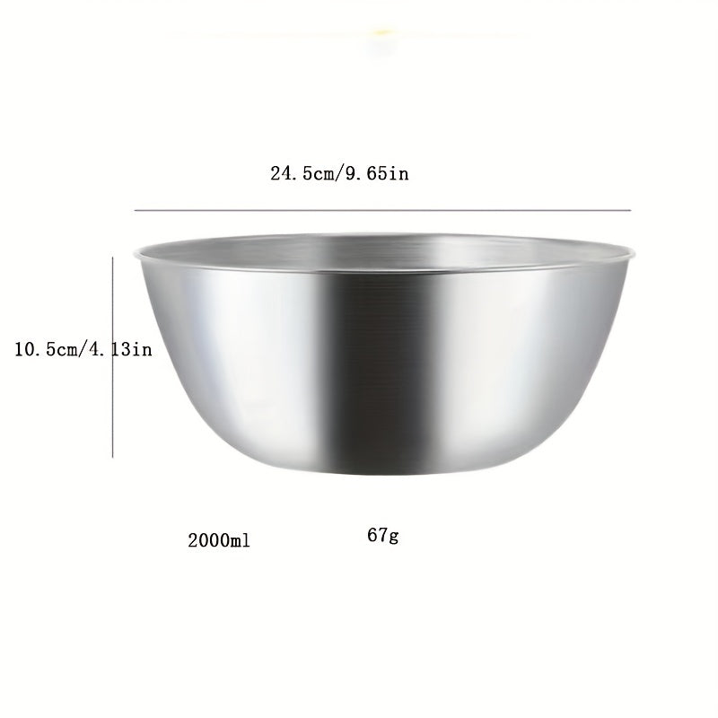 Large Stainless Steel Dessert Bowl for Serving Mixing Baking - 1pc