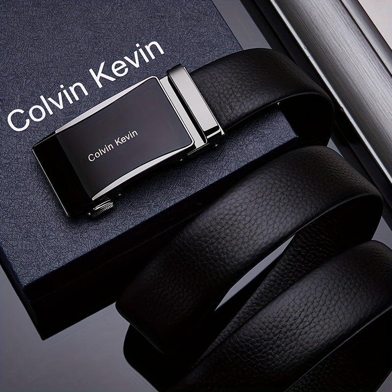 Men's Leather Belt Automatic Buckle Business Casual Gift