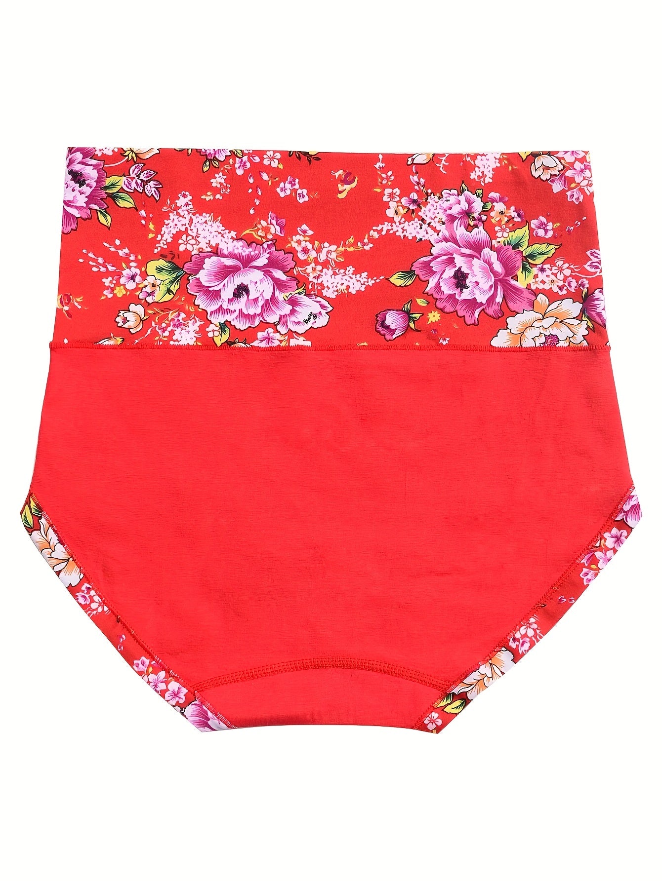 5pcs Floral Print Briefs Comfy & Stretchy Intimates Panties
