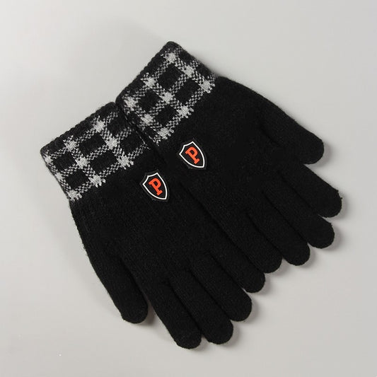 Winter Plus P Marking Thickened Knit Jacquard Adult Thermal Gloves