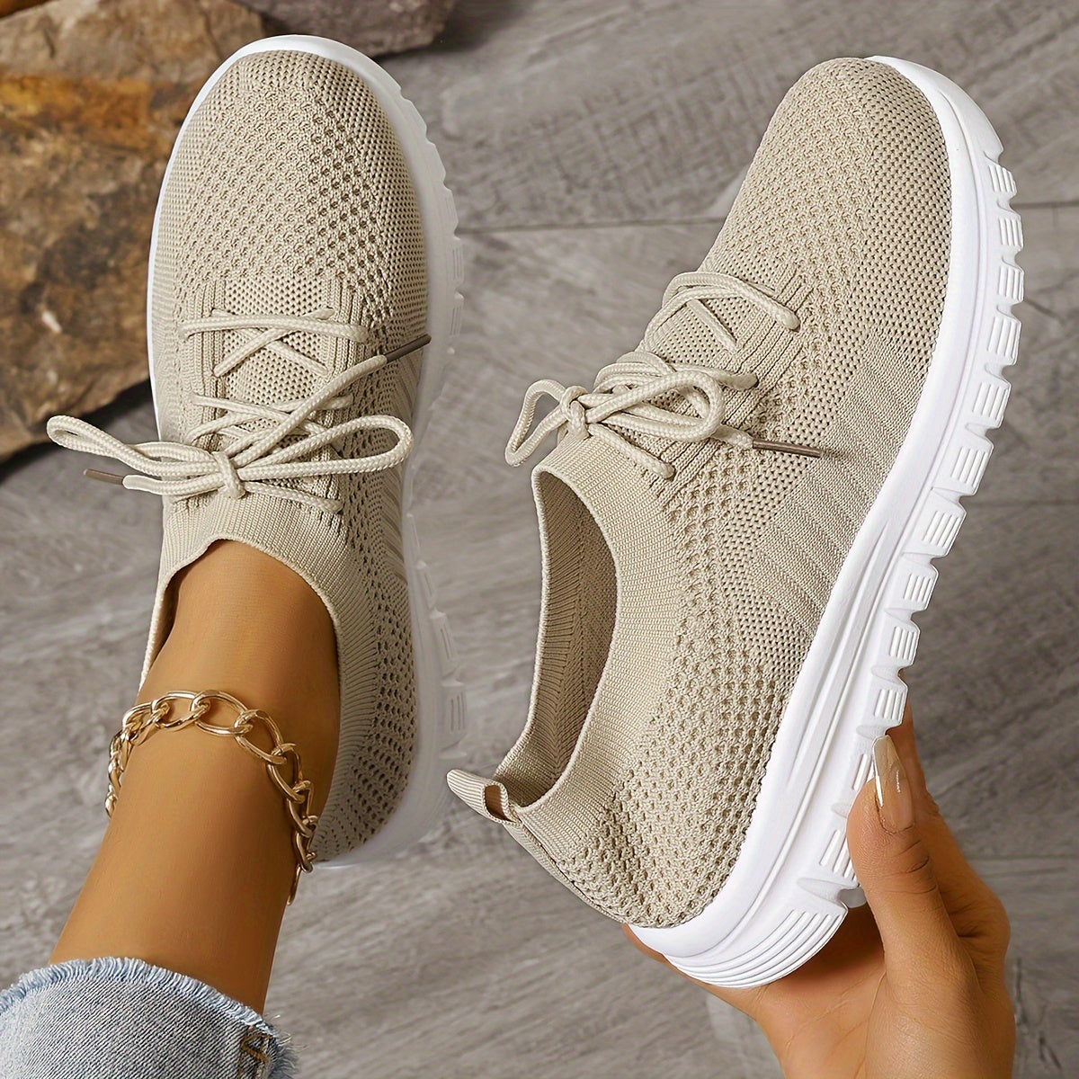Women's Mesh Breathable Running Shoes Soft Comfortable Non Slip Outdoor Sneakers