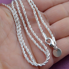Silver Twist Rope Chain Necklace Women's DIY Necklace