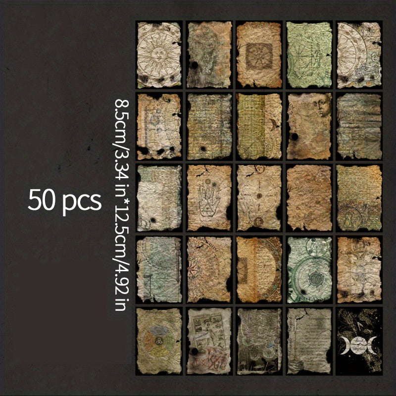 50pcs Vintage Art Background Paper DIY Scrapbooking Material