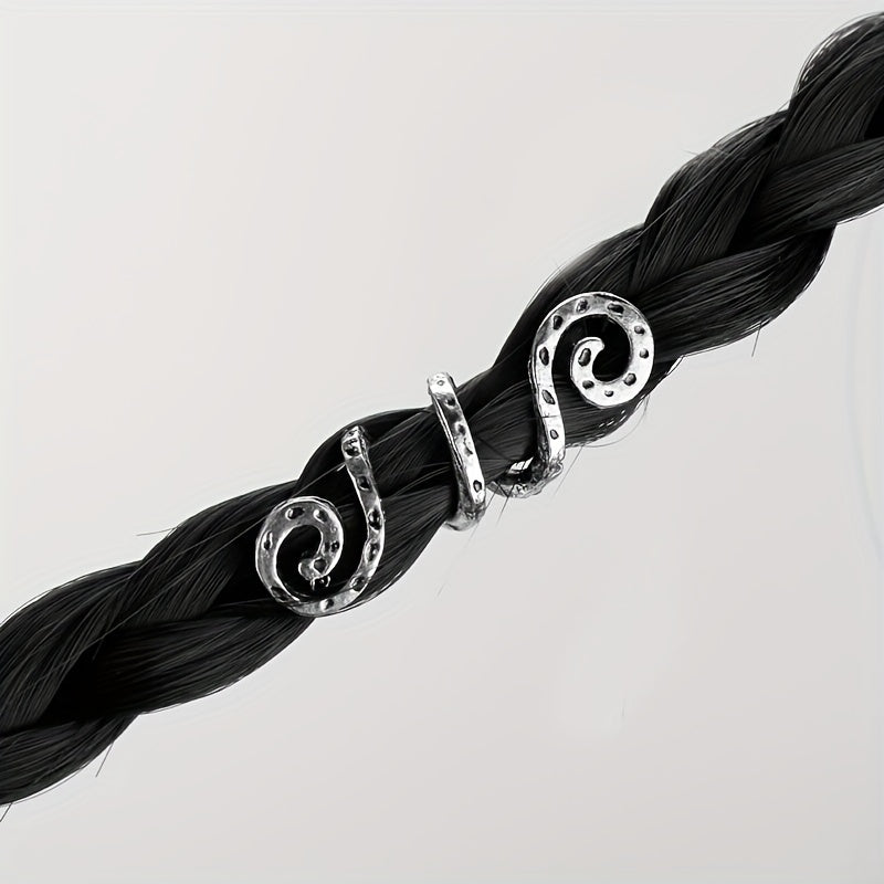 Vintage Viking Style Hair Ring Dreadlock Braid Hair Clip Hair Accessories