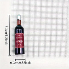 Red Wine Mini Bottle Resin Ornament for DIY Micro Landscape