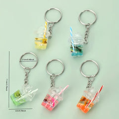 Luminous Bubble Tea Keychain Acrylic Charm for Women