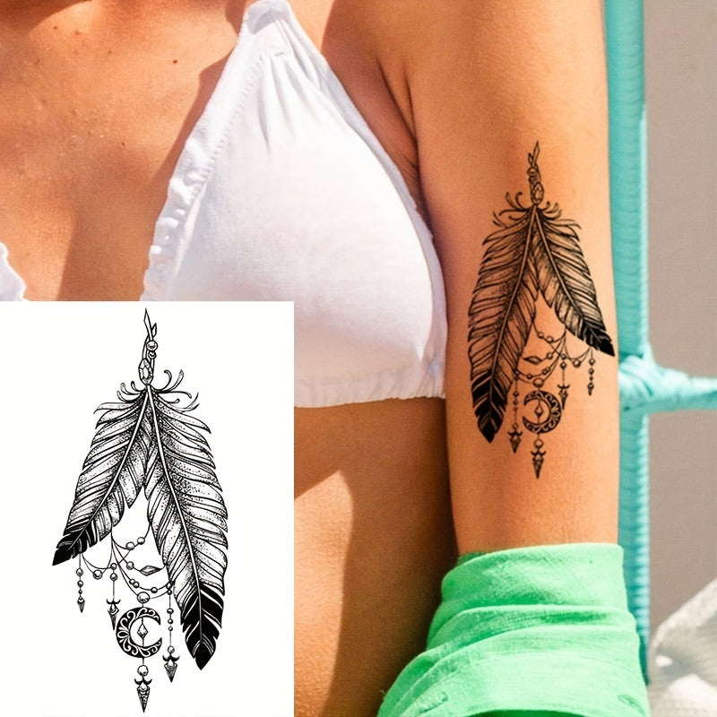 Waterproof Feather Tattoo Sticker Stylish Long Lasting Temporary Tattoo