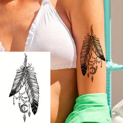 Waterproof Feather Tattoo Sticker Stylish Long Lasting Temporary Tattoo