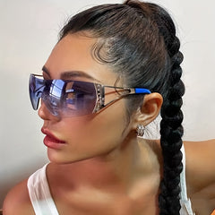 Y2K Star One piece Sunglasses Rhinestone Gradient UV400 Sun Shades